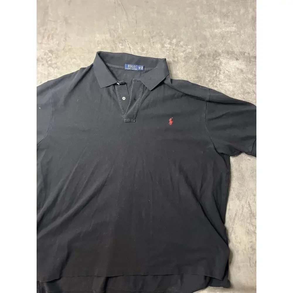 Ralph Lauren Polo Shirt 3XB Big Black‎ Red Mens Embroidered Comfort Cotton